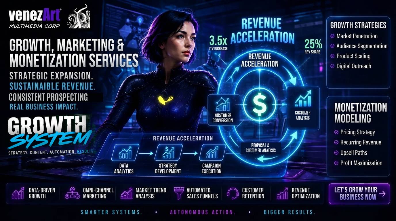Growth, Marketing & Monetization | VenezArt Multimedia Corp